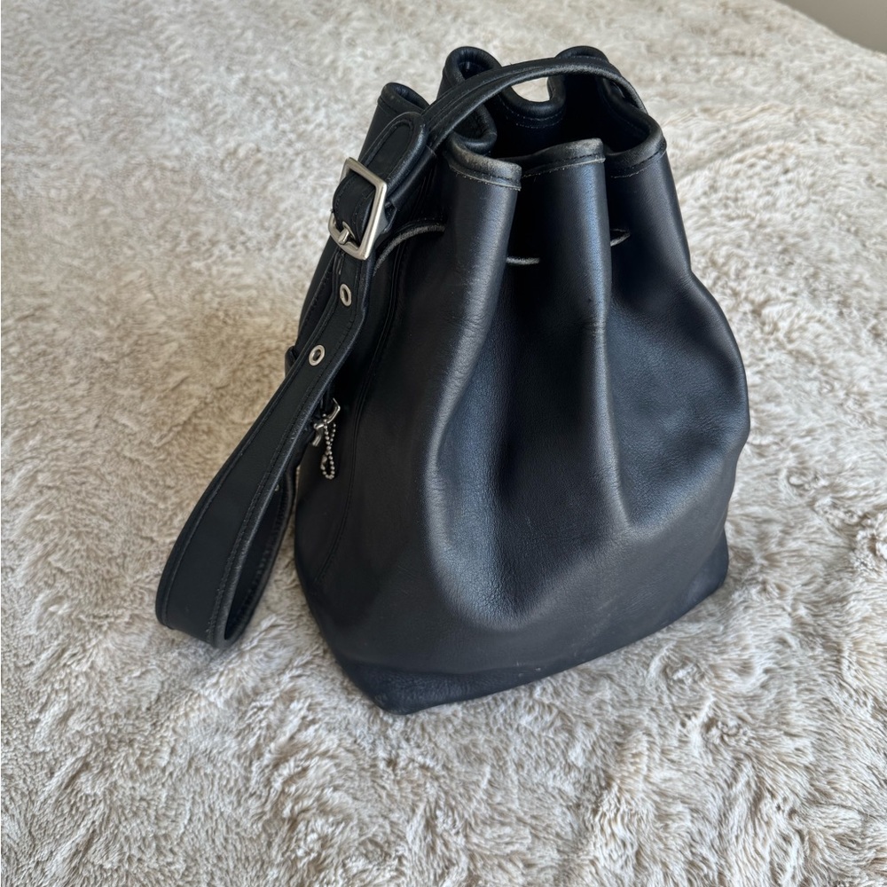 Coach Vintage 9165 Legacy Black Leather Drawstring Bucket Bag